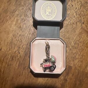 Juicy couture silver-toned cotton candy cart charm
